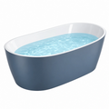 Bañera exenta 170 x 80 x 58 cm de acrílico azul y blanco - diseño ovalado para baño